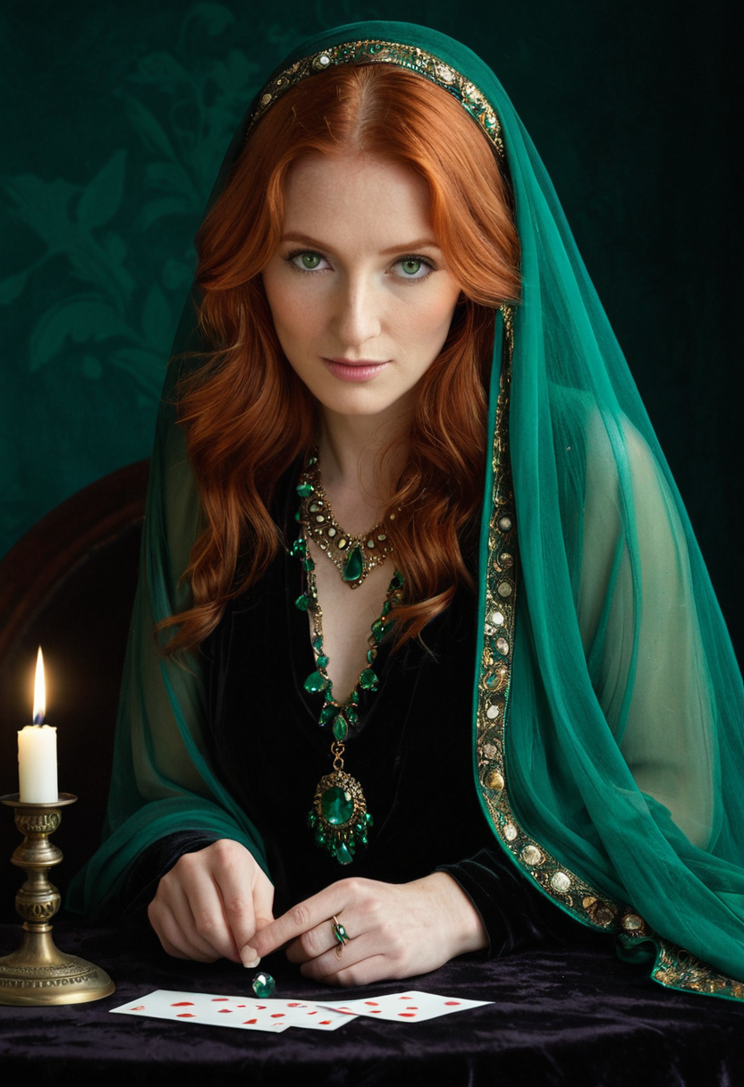 Morrigan at the reading table